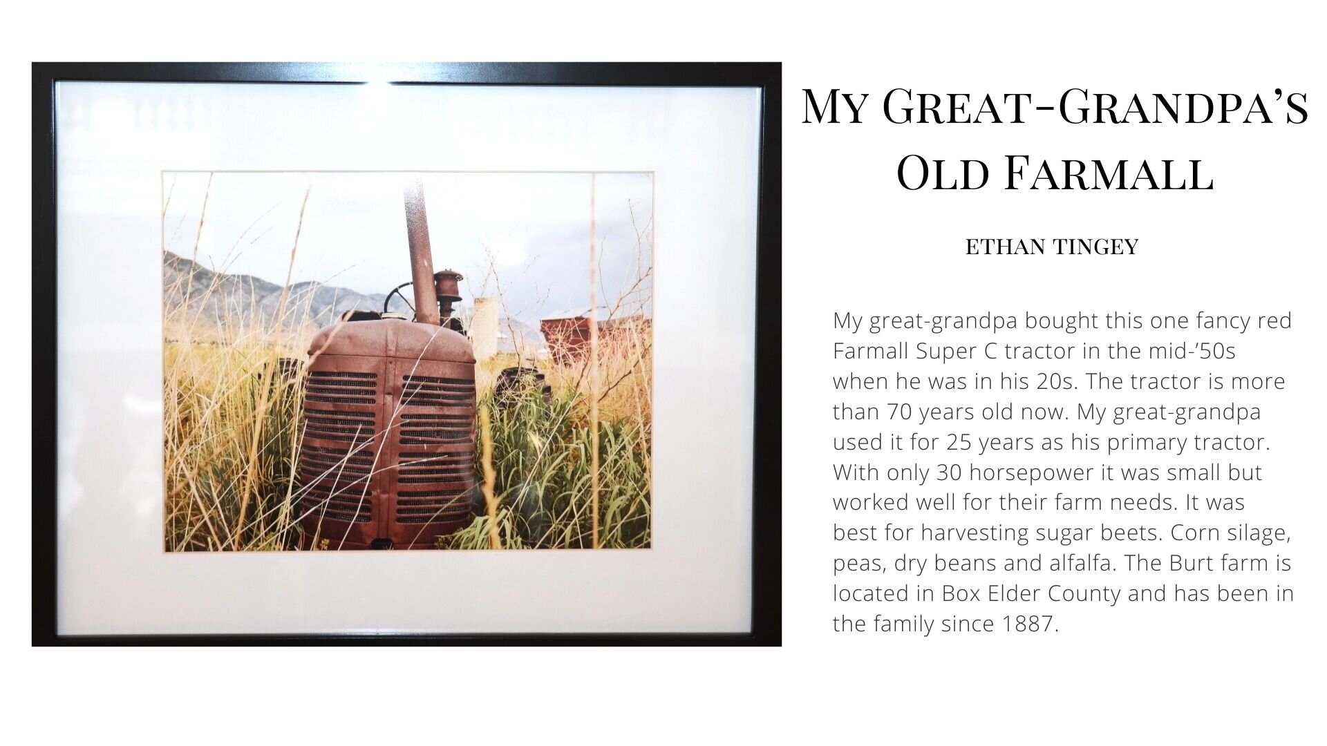 My Great-Grandpa's Old Farmall by Ethan Tingey
