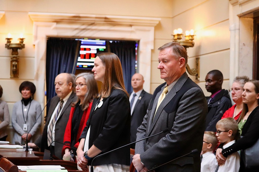 The senators reflect before a moment of silence.