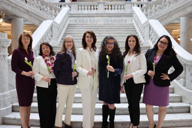 Today commemorates the first woman in U.S. history to vote, Utah’s own Seraph Young! Seraph Young cast a ballot on Feb. 14, 1870, a historic event for Utah and the nation. Female senators wore purple and white today to honor Seraph and all suffragettes.